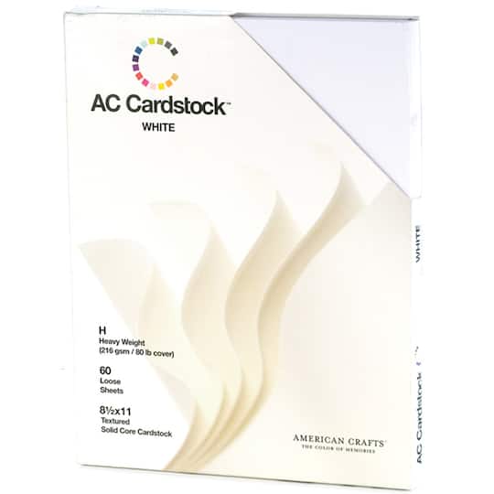 American Crafts&#x2122; White 8.5&#x22; x 11&#x22; Textured Cardstock, 60 Sheets